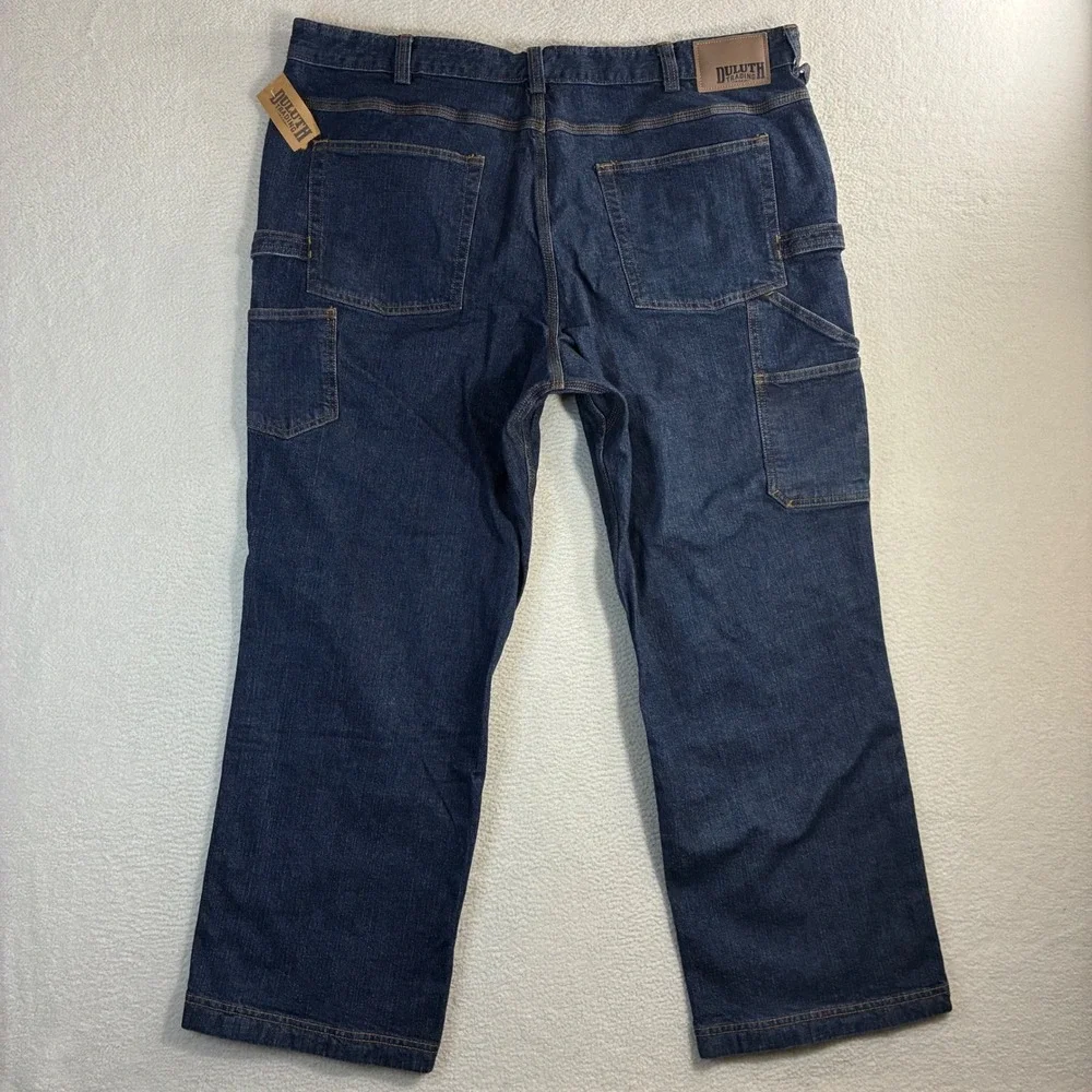 Duluth‎ Trading Co Flex Ballroom Jeans Men 42x30 Blue Carpenter Work Pants NWT